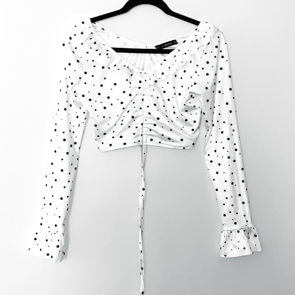 Black and White Polka Dotted Blouse